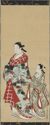 Yujo en haar understudy kamuro, Edo-periode, 1615-1868