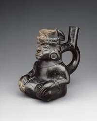 Zittende figuur fles, 2e-5e eeuw