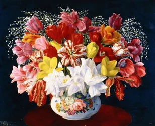 Groot boeket tulpen