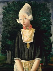 Hollandse vrouw (olieverf op doek)