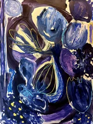 Blauwpaarse bloemen