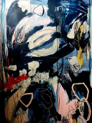Diepblauwe abstracte beweging