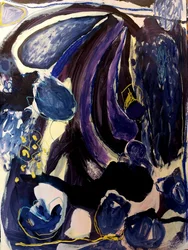 Diepblauwe abstractie