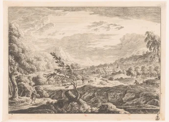 Landschap met dorpje