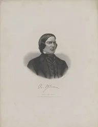 Portret van de componist Robert Schumann 1810-1856, ca. 1840