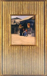 Het eerste bezoek van een pasgeboren baby aan zijn beschermheiligdom