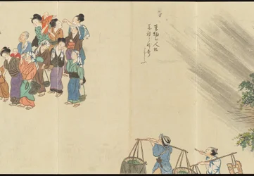 Illustraties van Uji theeproductie