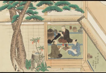 Illustraties van Uji theeproductie