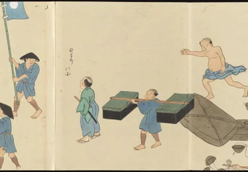 Illustraties van Uji theeproductie