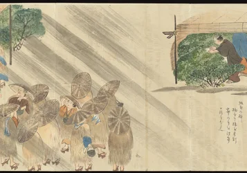 Illustraties van Uji theeproductie