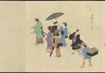 Illustraties van Uji theeproductie