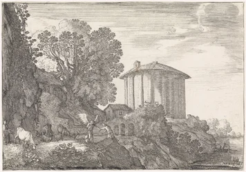 Landschap met de tempel van Vesta