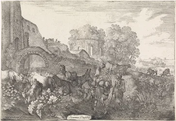 Landschap met reizigers