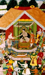 Akbar en Azim Khan in Dipalpur, ca. 1590-95
