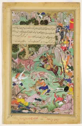 Akbar op tijgerjacht bij Nawar, Gwalior in 1561