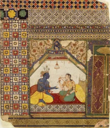 Rama Probeert Sita te Rechtvaardigen voor zijn Verwerping van haar, c.1595