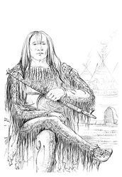Opperhoofd van de Blackfoot-natie, 1841.