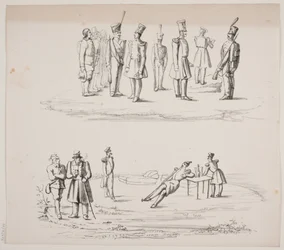 Proefblad met voetvolk
