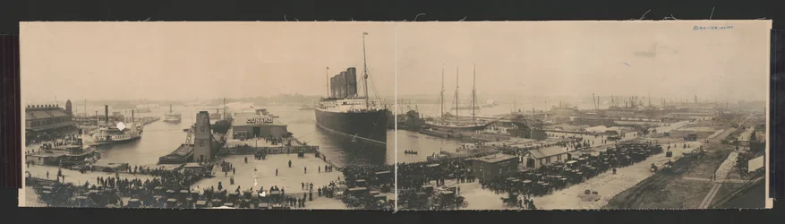 De Lusitania aan het einde van de recordreis