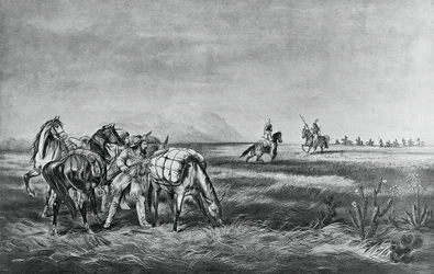 Vrede of oorlog, ontmoeting tussen de Indianen en blanke jagers, uitgegeven door Colin Simkin