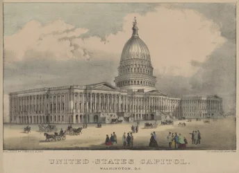 Capitool van de Verenigde Staten, Washington, D.C. 1872 (kleur lithografie)