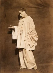 Mime Debureau: Pierrot smeekt, foto door Gaspard Felix Tournachon aka Nadar en Adrien Tournachon aka Nadar de Jonge