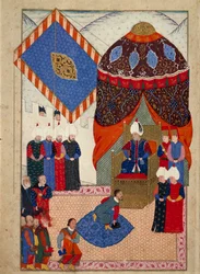 De ontvangst van de Hongaarse Kroonprins, Zsigismond Janos door Suleyman I op 29 juni