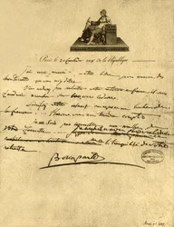 Brief van eerste consul Napoleon Bonaparte aan de graaf van Provence, 6 september 1800, 1921