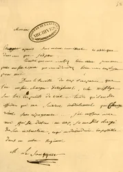 Brief van Napoleon aan Le Saucquer, oorlogsklerk, 3 juni 1791, 1921