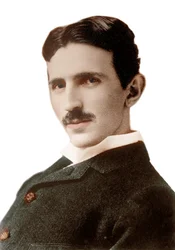 Portret van Nikola Tesla (1856-1943) (Nikolaj) - in Kroatië geboren Servische ingenieur, natuurkundige en uitvinder - fotografie door Napoleon Sarony (1821-1896), 1890