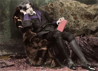 Portret van Oscar Wilde (1854 - 1900) circa 1882 door Napoleon Sarony (foto)