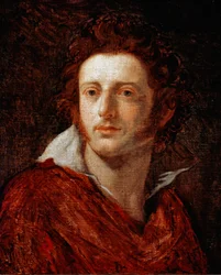 Portret van de Italiaanse dichter en toneelschrijver Ugo Foscolo