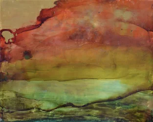 Goudgroene abstracte horizon