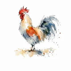 Kleurrijke boerderijhaan