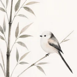 Verfijnde vogel op bamboe