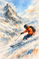 Dynamische alpineskiër