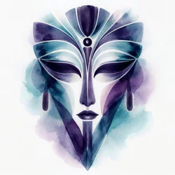 Raadselachtig abstract masker