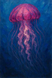 Gloeiende roze kwallen