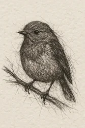 Schets van een kleine vogel