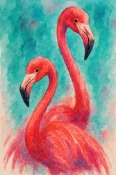 Tropische roze flamingo’s