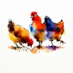 Levendige boerderijkippen