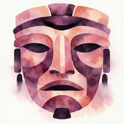 Tribal-masker in aquarelstijl