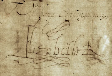 Handtekening Elizabeth R voor Koningin Elizabeth I