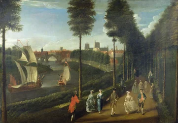 De nieuwe terraswandeling, York (olieverf op doek)