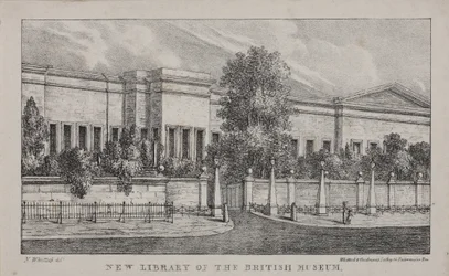 Uitzicht op de nieuwe bibliotheek van het British Museum, ca. 1830