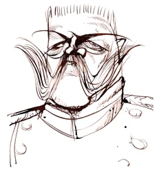 Paul von Hindenburg - Pools-geboren, Duitse generaal en president (1847-1934); karikatuur