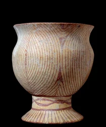 Neolithicum: keramische vaas. Uit Thailand. 4630 v.Chr. 0,23 x 0,2 m. Parijs, Musée Guimet, Nationaal Museum voor Aziatische Kunst