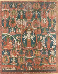 Een Paubha van elfhoofdige Avalokiteshvara