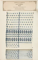 Mousselinemonster uit Kathamandoo in Nepal, uit The Collection of the Textile Manufacturers of India, door John Forbes Watson, gepubliceerd in 1866