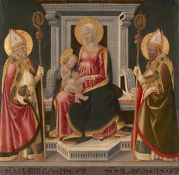 Maagd en Kind op de troon met Heiligen Martinus van Tours en Blasius